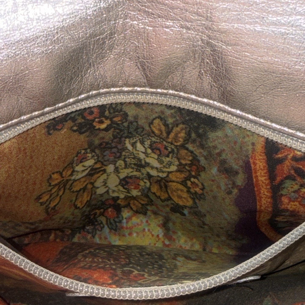 Carlos Falchi Clutch Metallic Leather Crossbody Envelope Chain Strap Purse Bag - Picture 12 of 16